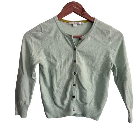 Boden Cashmere Crop Cardigan 4 US 8 UK Mint Green Button Academia Prep Capsule - Picture 1 of 5